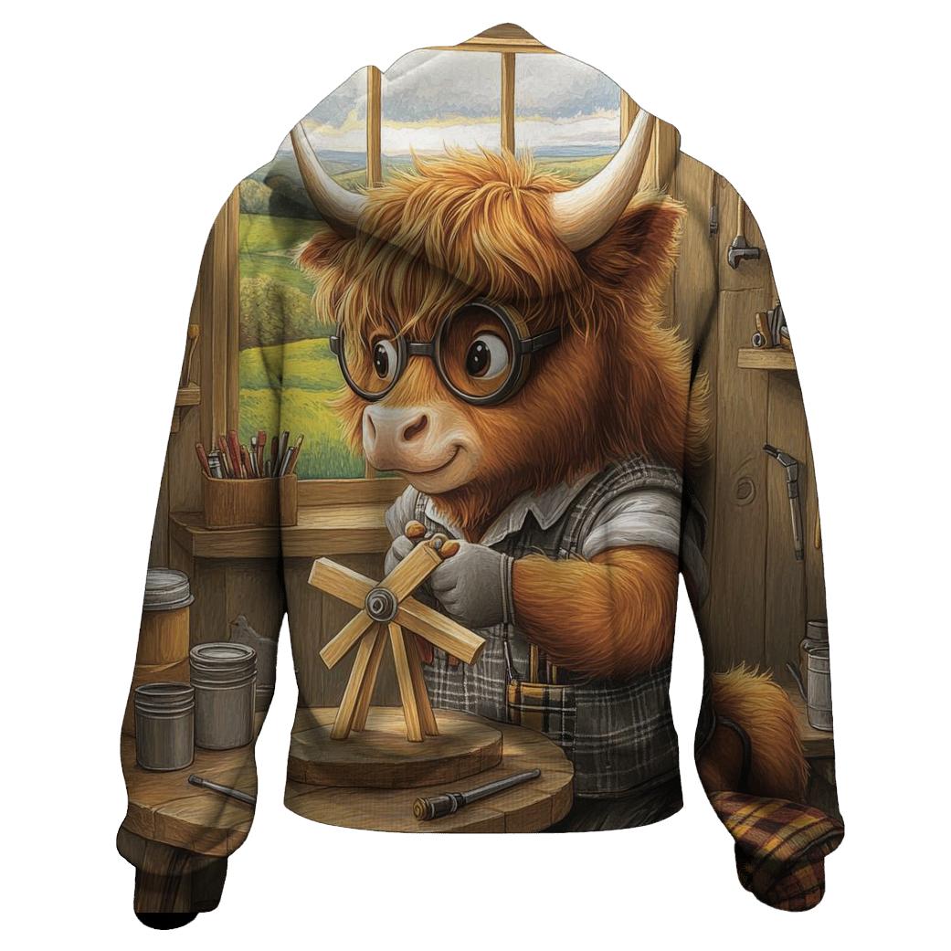 Highland Cow Workshop Tool Shed Inventor embroidered hoodies