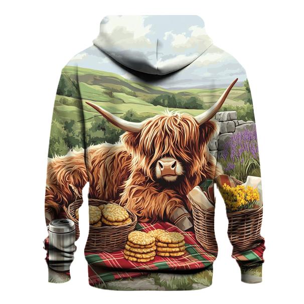 Tartan Picnic With Highland Cow pullover hoodies