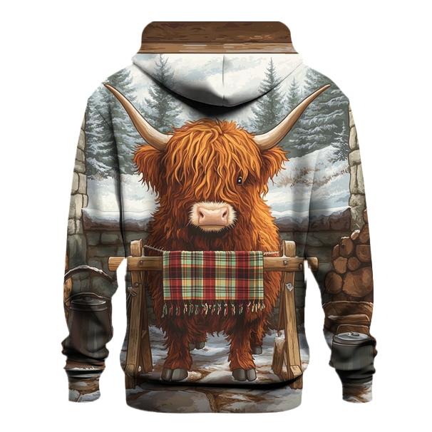 Highland Cow In Winter Knit Workshop hoodie trends