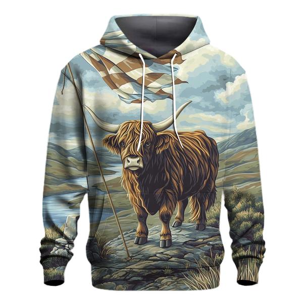 Highland Cow Hilltop Weather Watch zip-up hoodies