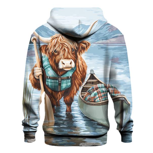 Highland Cow Lochside Canoe Guide zip-up hoodies