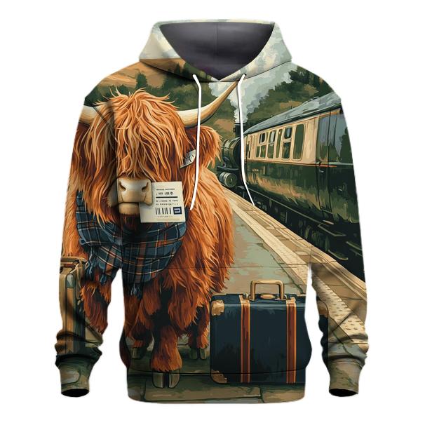 Highland Cow Railway Platform Traveler lightweight hoodies