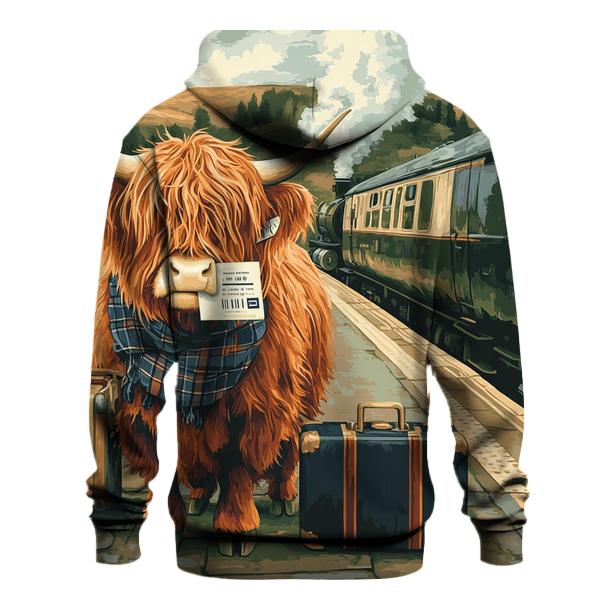 Highland Cow Railway Platform Traveler lightweight hoodies