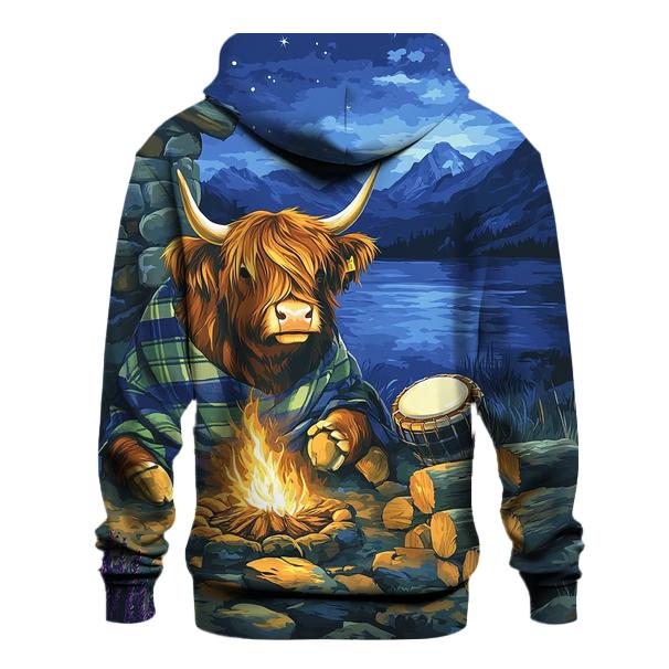 Highland Cow Mountain Bothy Music Night pullover hoodies