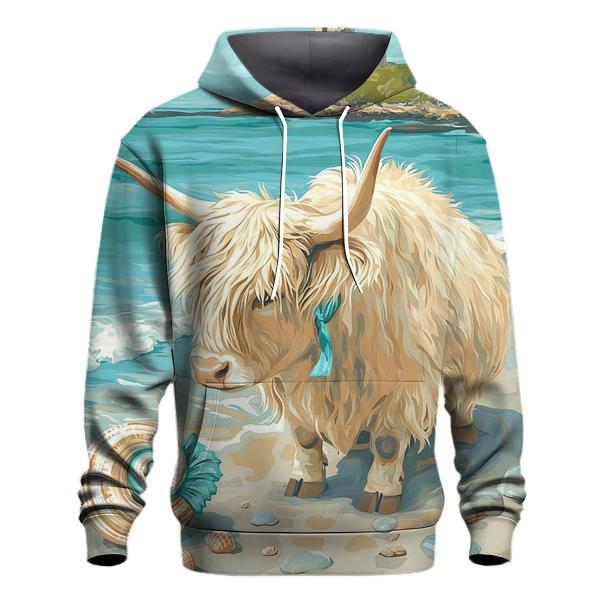 Highland Cow Seaside Shell Collector hoodies fashion