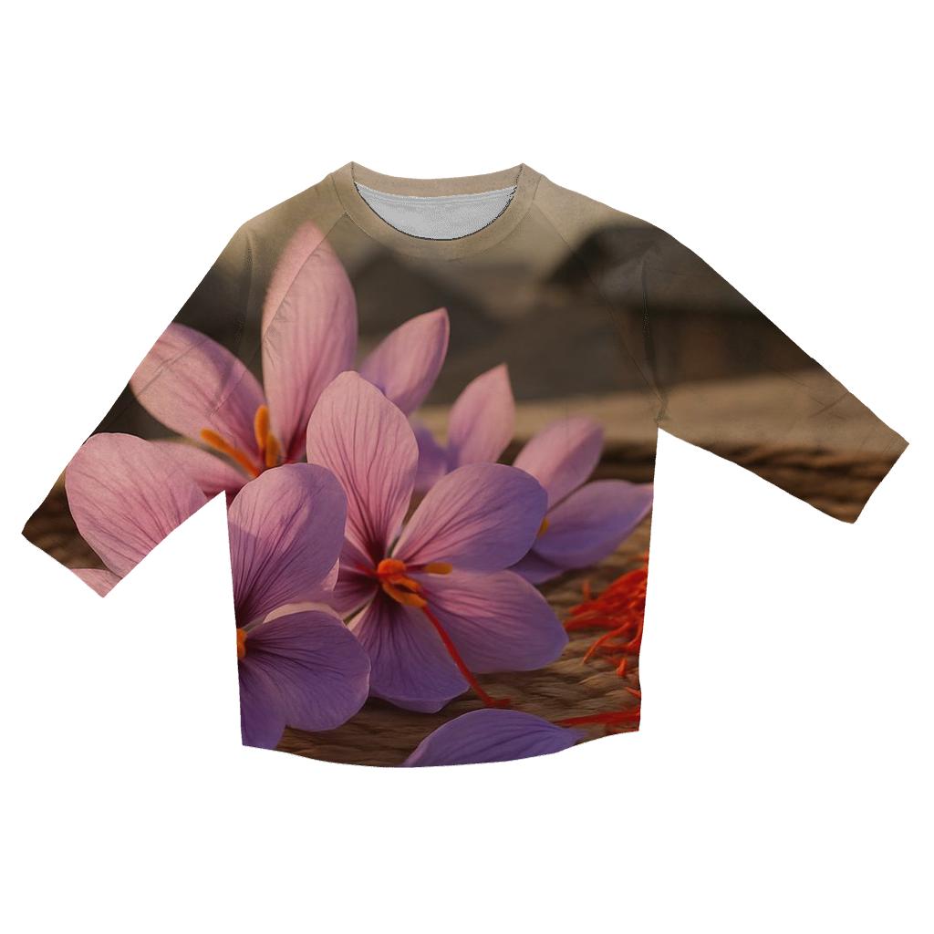 Saffron Crocus Stigmas Drying On A Kashmir Rooftop casual three quarter sleeve shirts