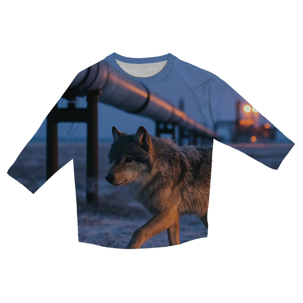 Arctic Pipeline Shadow Wolf designer 3/4 sleeve blouses