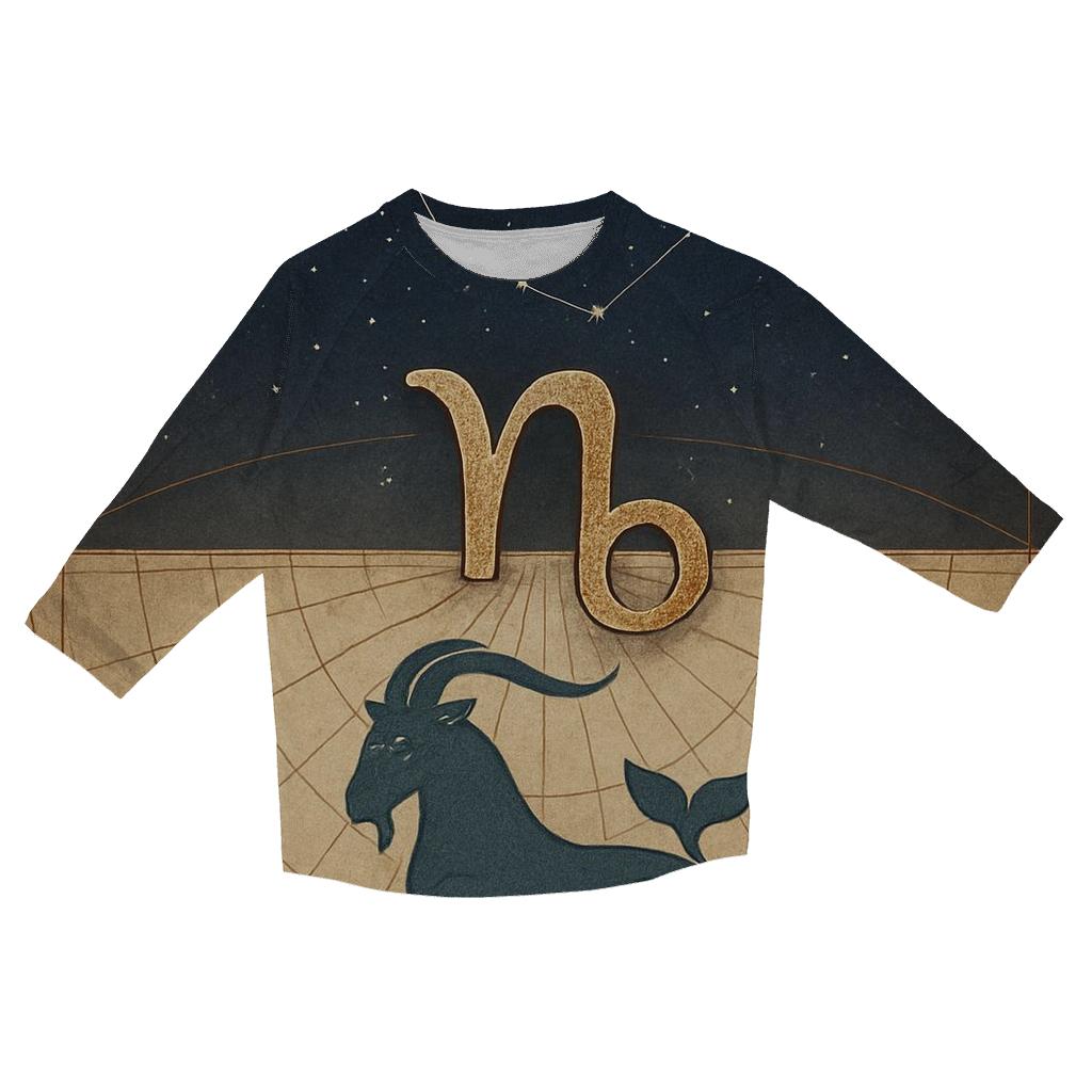 Capricorn Sea Goat Meridian Chart personalized 3/4 sleeve tees