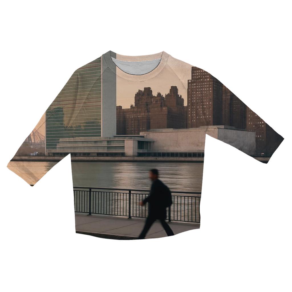 First Light Over The United Nations And Tudor City custom 3/4 sleeve shirts
