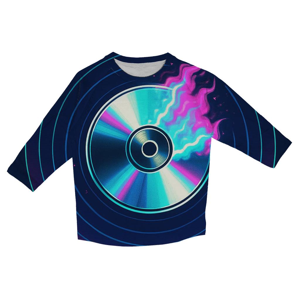 Laserdisc Nebula Pop Art casual three quarter sleeve shirts