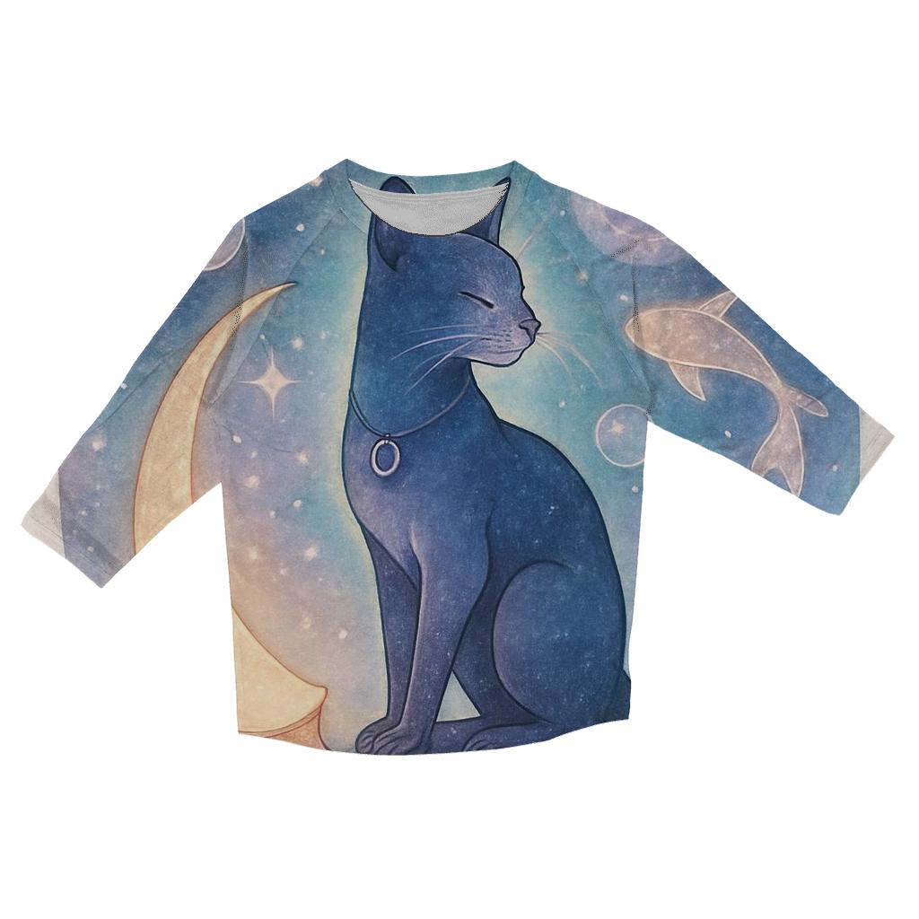 Astral Lantern Cat Voyage stylish quarter sleeve tops