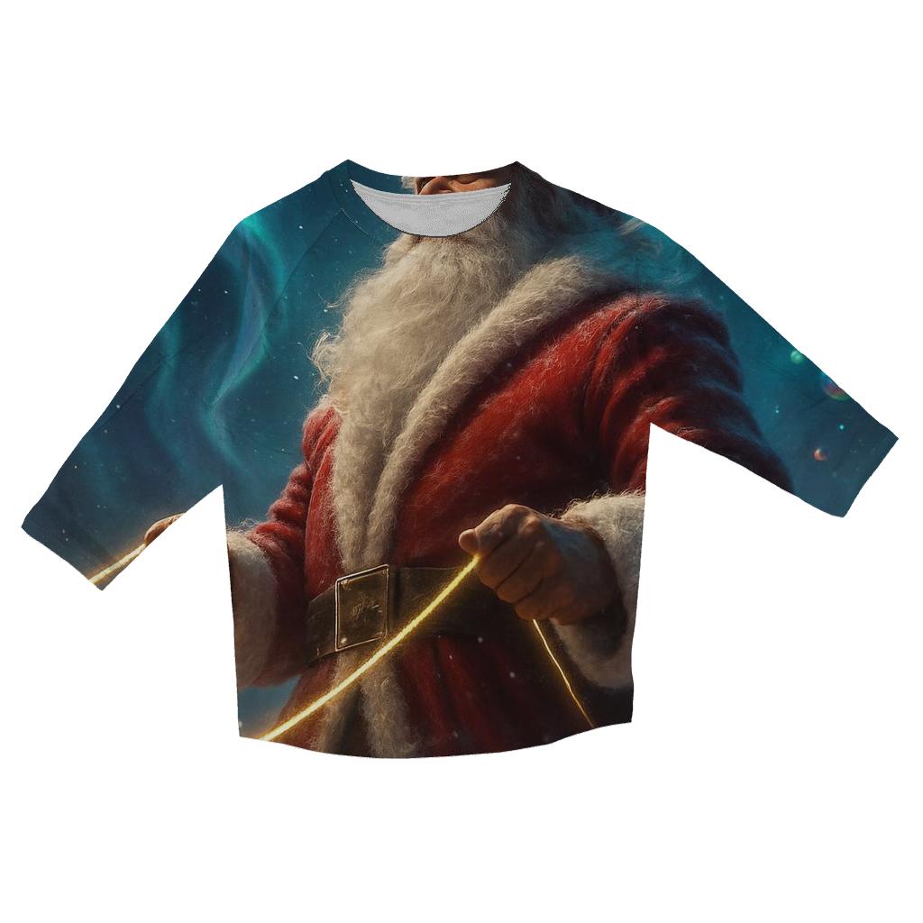 Aurora Sleigh Captain Santa printed three quarter sleeve shirts