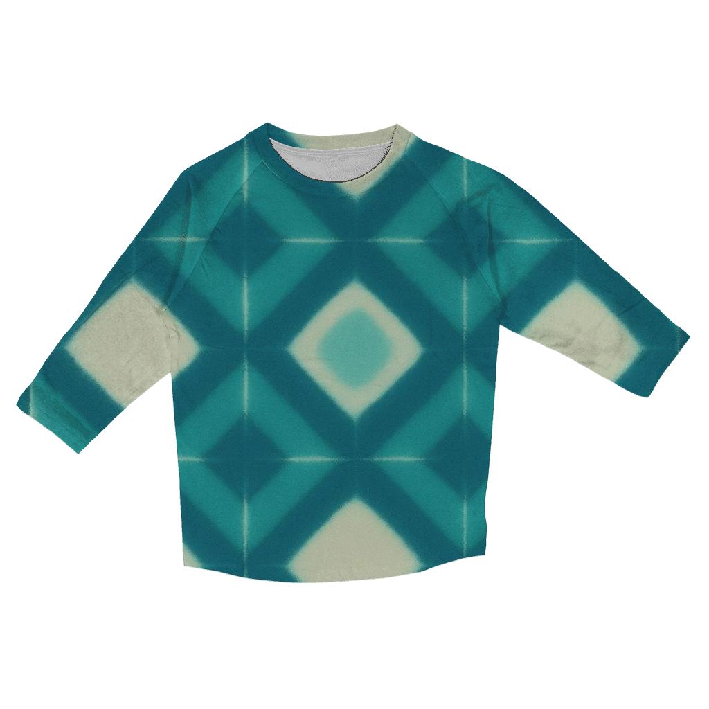 Itajime Eclipse Clamp Grid printed three quarter sleeve shirts