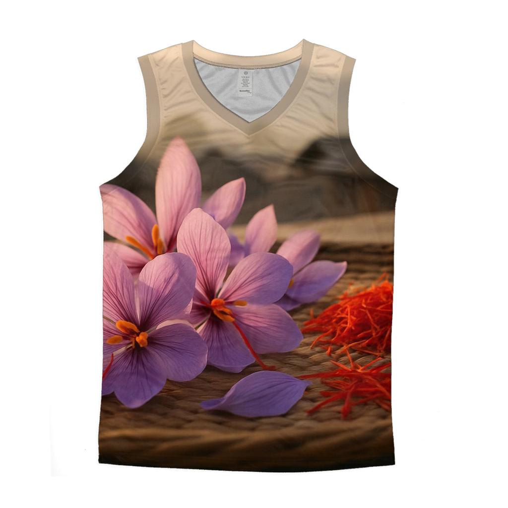Saffron Crocus Stigmas Drying On A Kashmir Rooftop trendy fitted tank tops