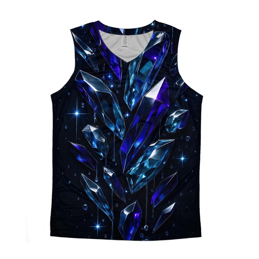 Midnight Prism Cascade graphic print tank tops