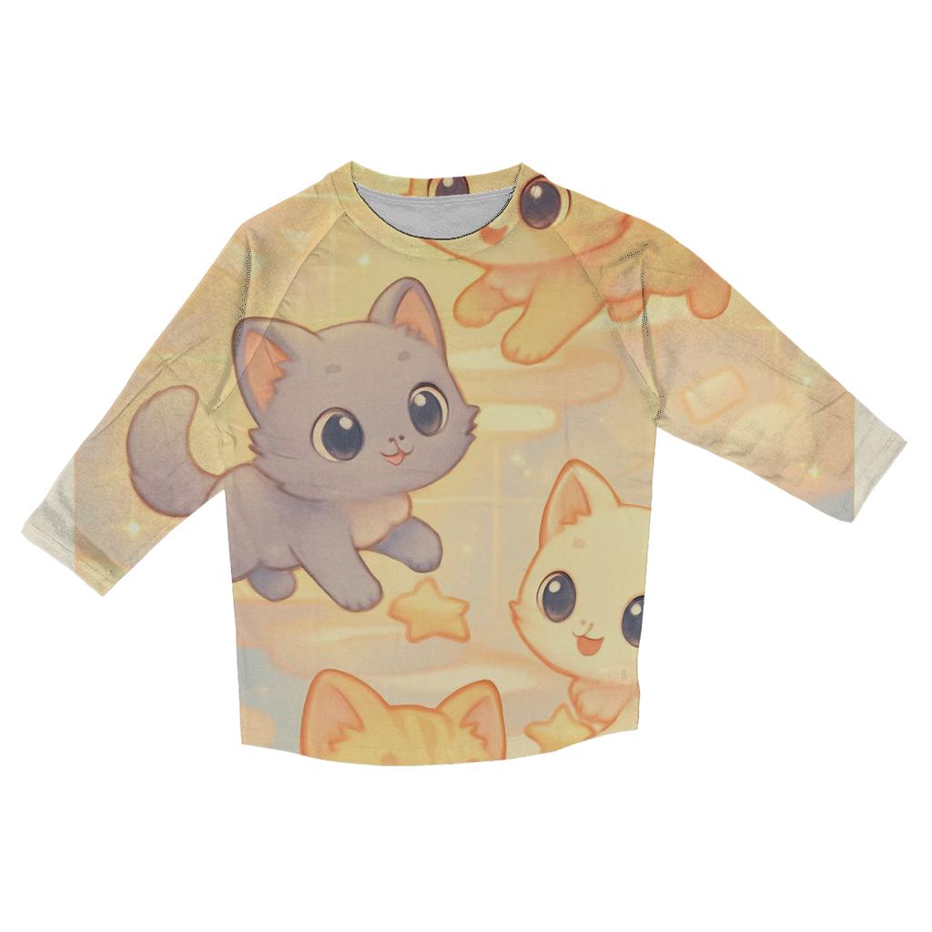 Sunrise Cloud Library Kittens designer 3/4 sleeve blouses