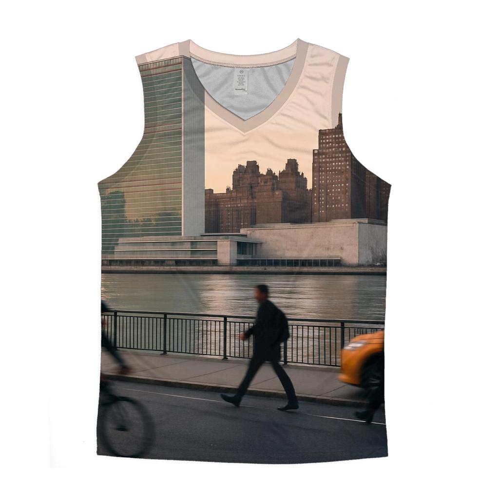 First Light Over The United Nations And Tudor City cotton sleeveless tops