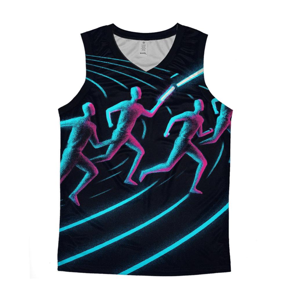 Midnight Sprint Neon Relay stylish racerback tanks