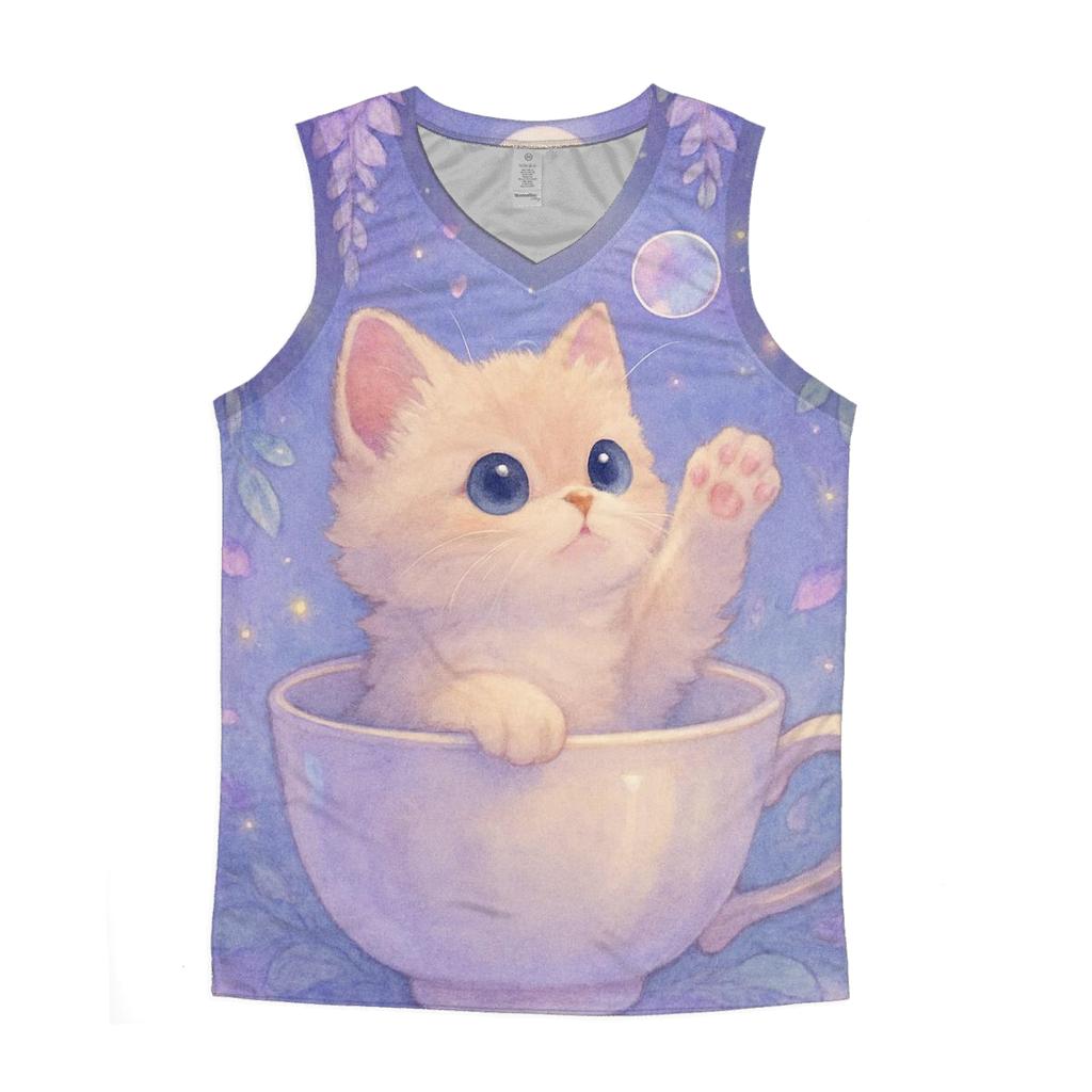 Moonlit Teacup Kitten Garden custom tank tops
