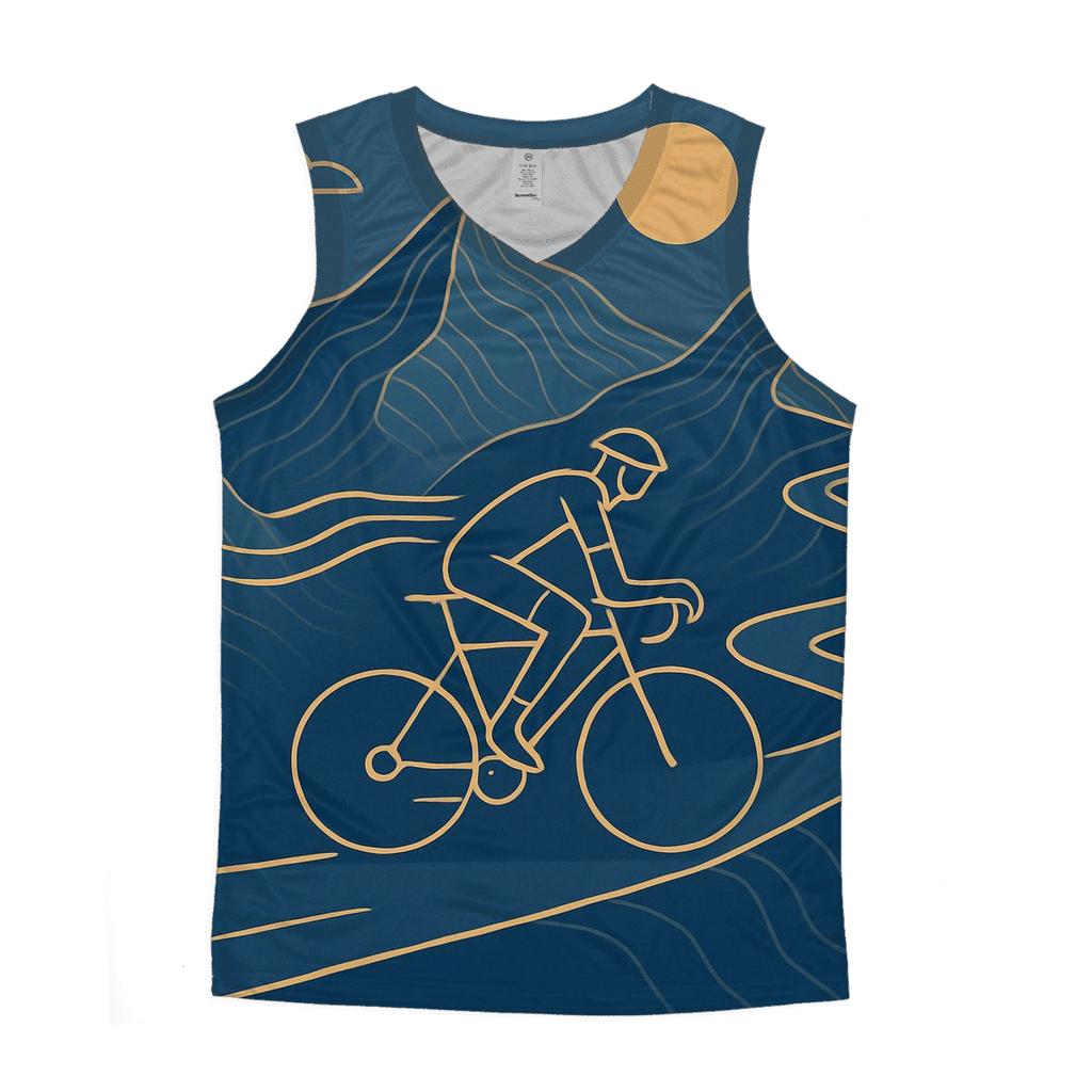 Mountain Linework Cycling Ascent graphic print tank tops