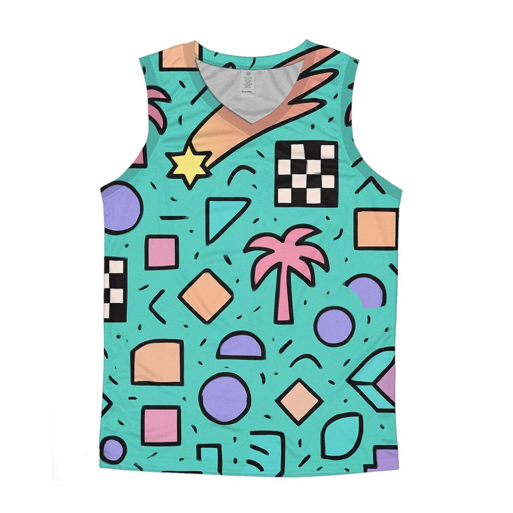 Memphis Comet Mall Pattern graphic print tank tops
