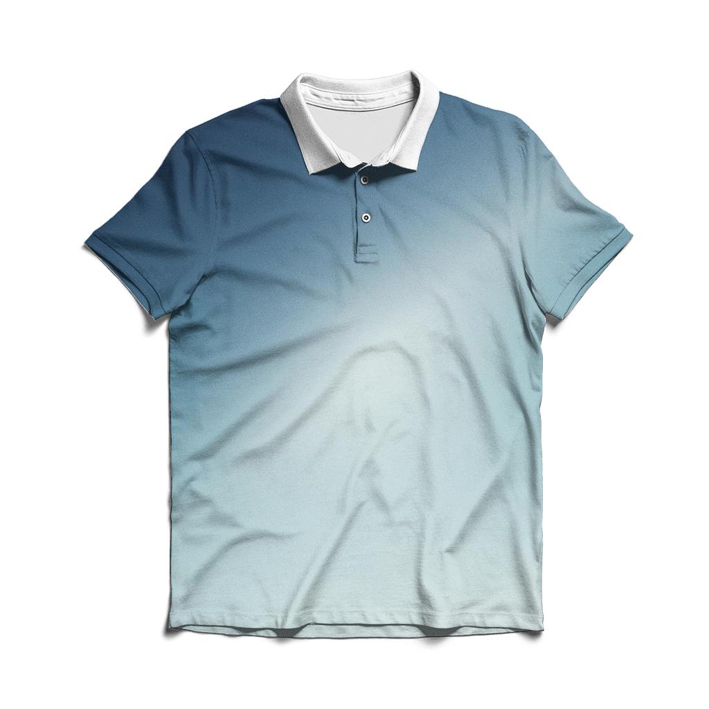 Moonlit Glacier Veil stylish collar polo tees