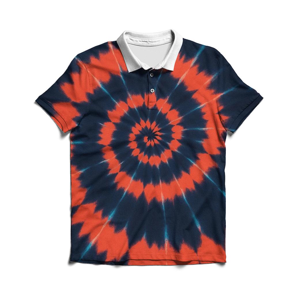 Nebula Spiral Over Dye Whorl premium cotton polo shirts