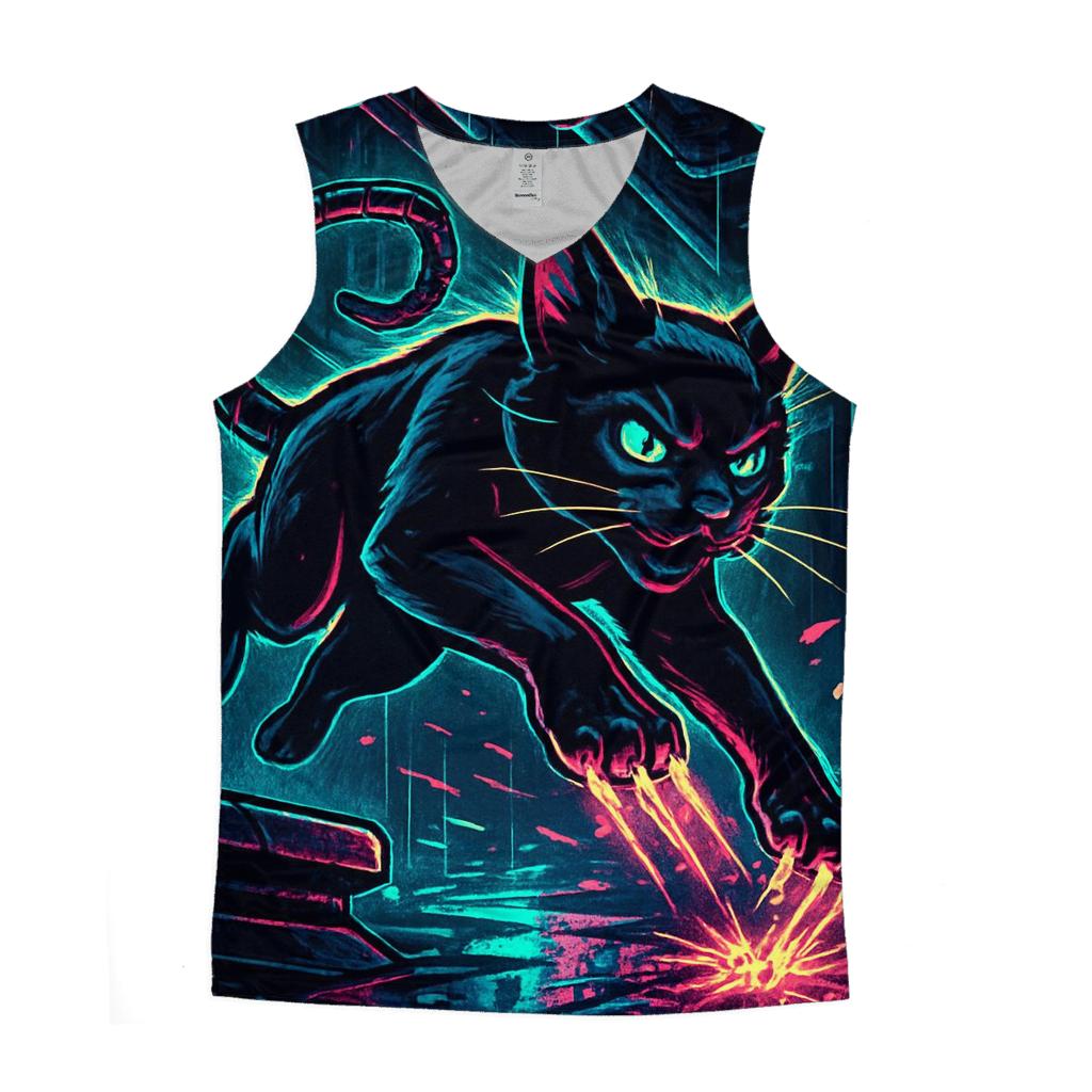 Neon Alley Circuit Cat custom tank tops