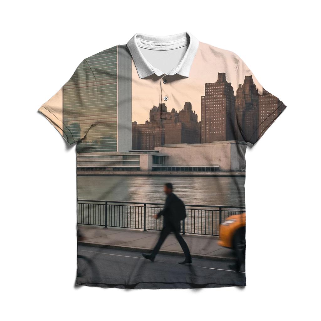 First Light Over The United Nations And Tudor City casual sports polo shirts