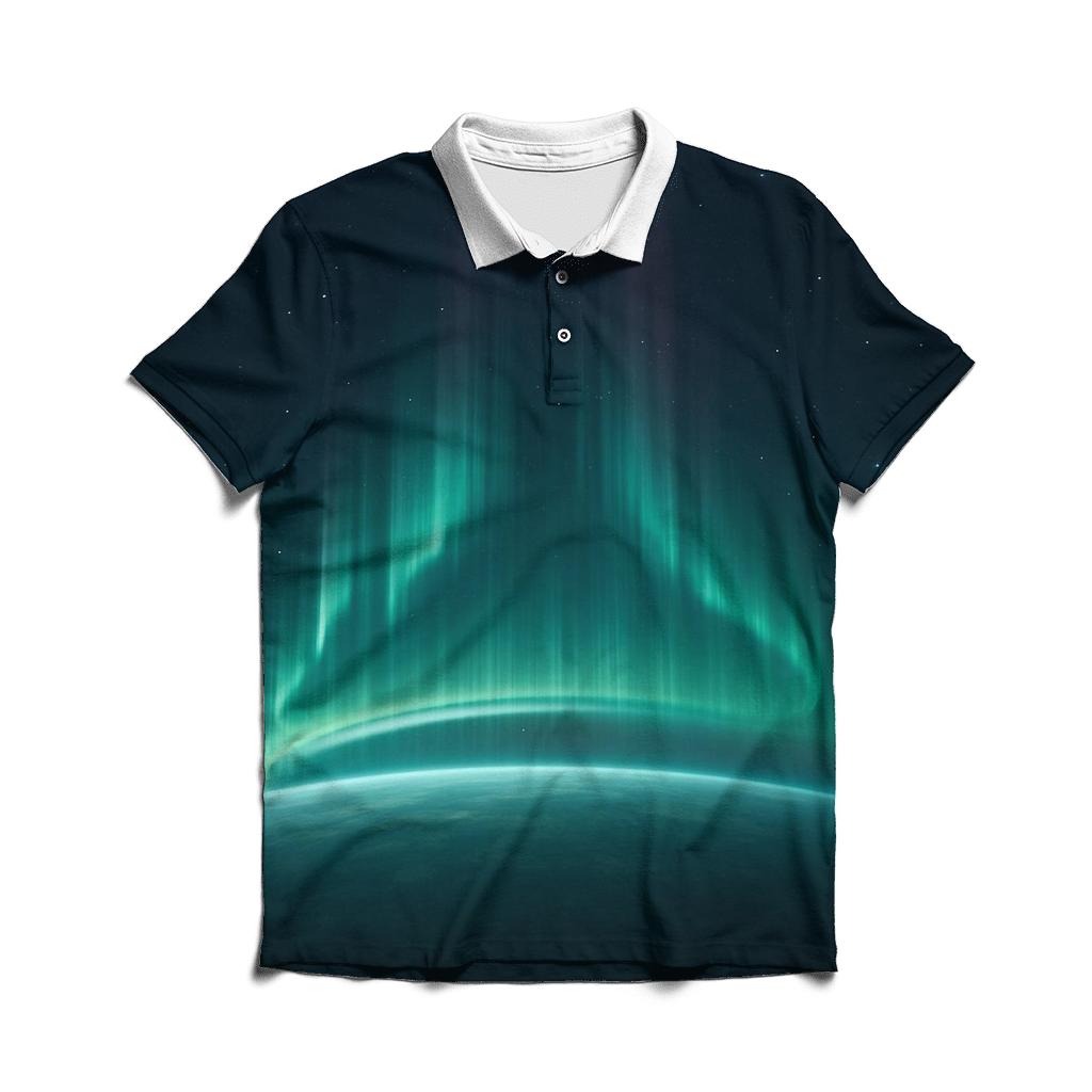 Aurora Oval Over Ice Limb branded logo polo shirts