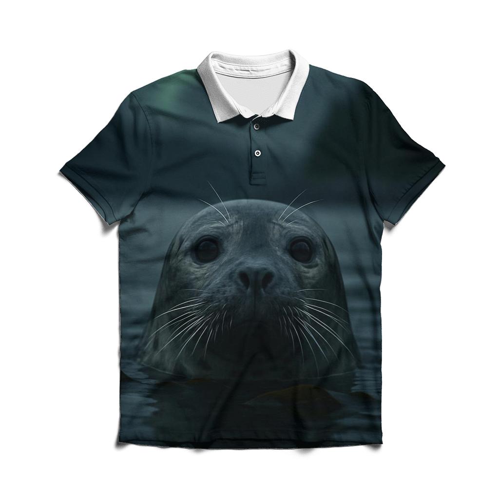 Aurora Surfacing Silent Harbor Seal stylish collar polo tees