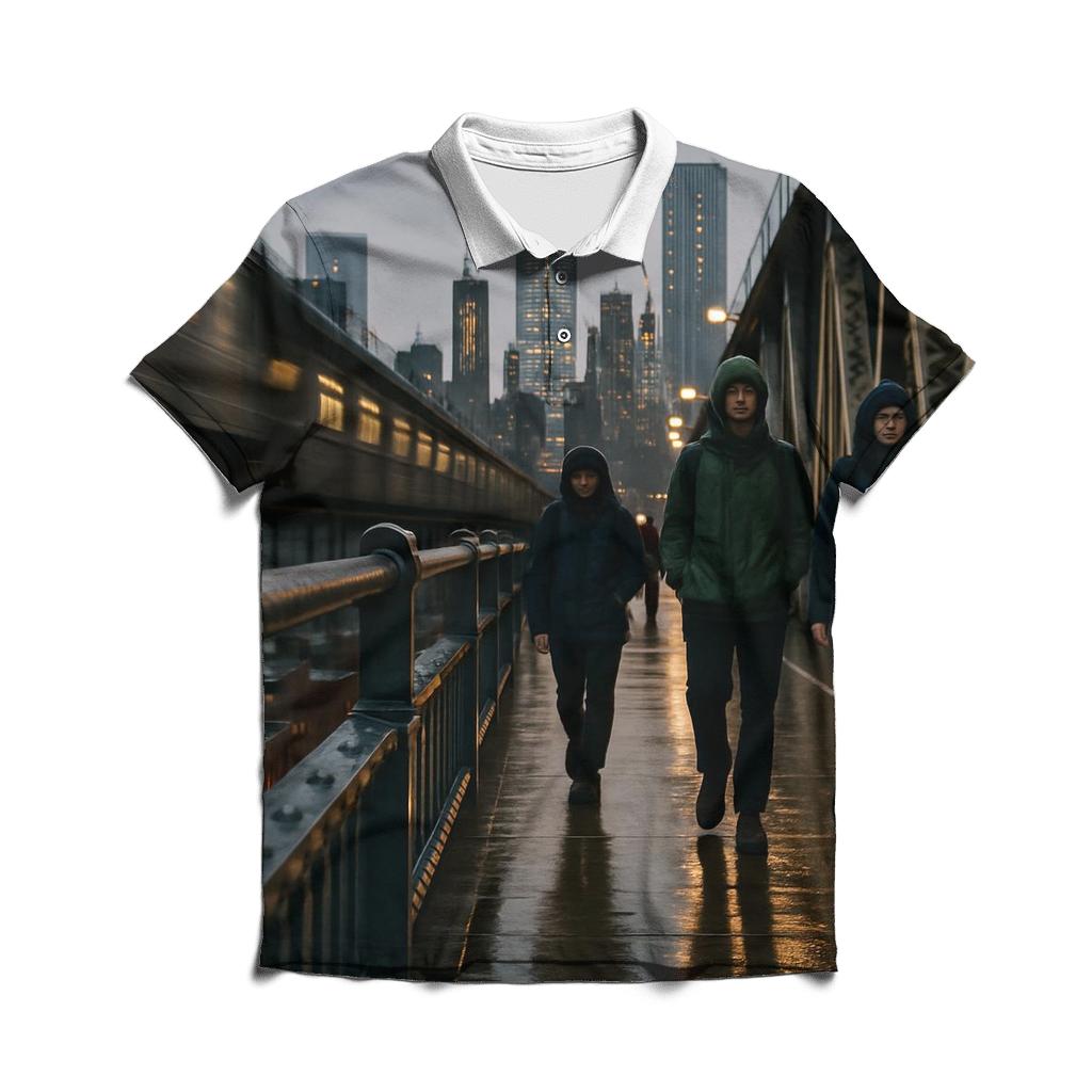 After The Rain From The Manhattan Bridge Walkway designer slim fit polos