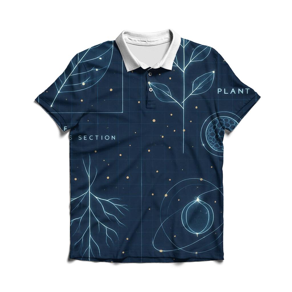 Cosmic Botanical Blueprint Atlas stylish collar polo tees