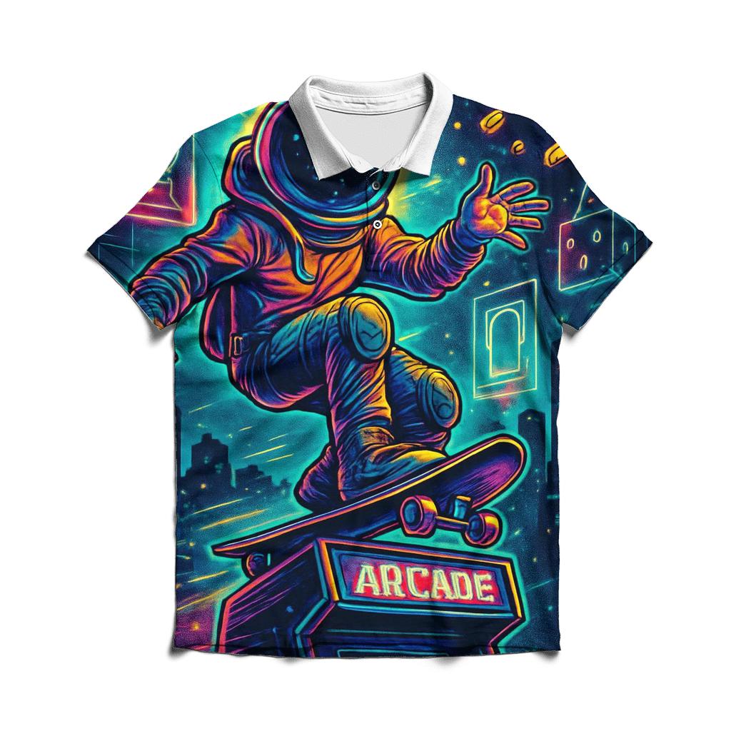 Midnight Arcade Astronaut premium cotton polo shirts