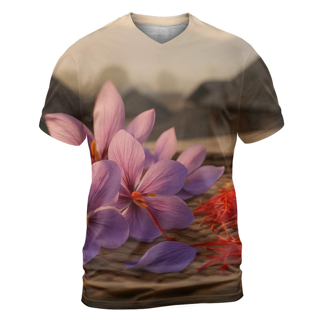 Saffron Crocus Stigmas Drying On A Kashmir Rooftop personalized full print shirts