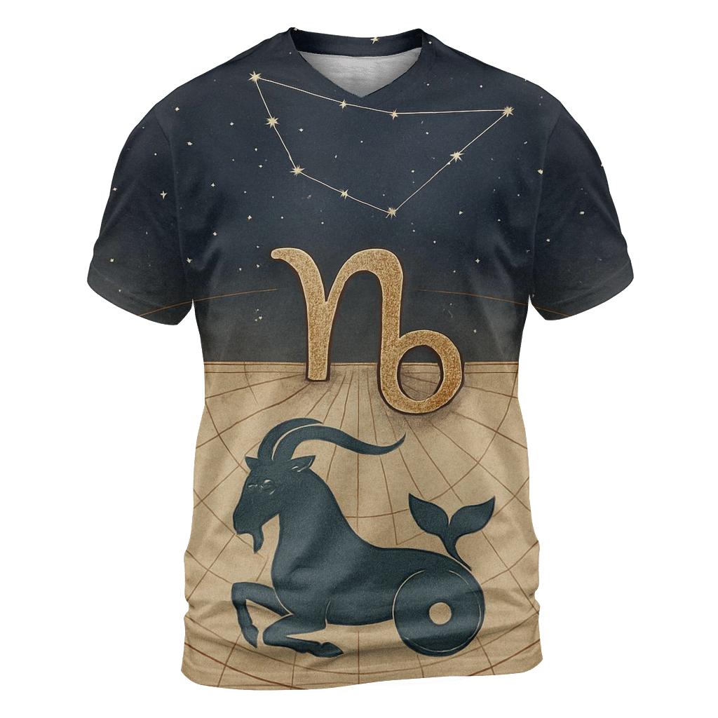 Capricorn Sea Goat Meridian Chart custom all-over print shirts