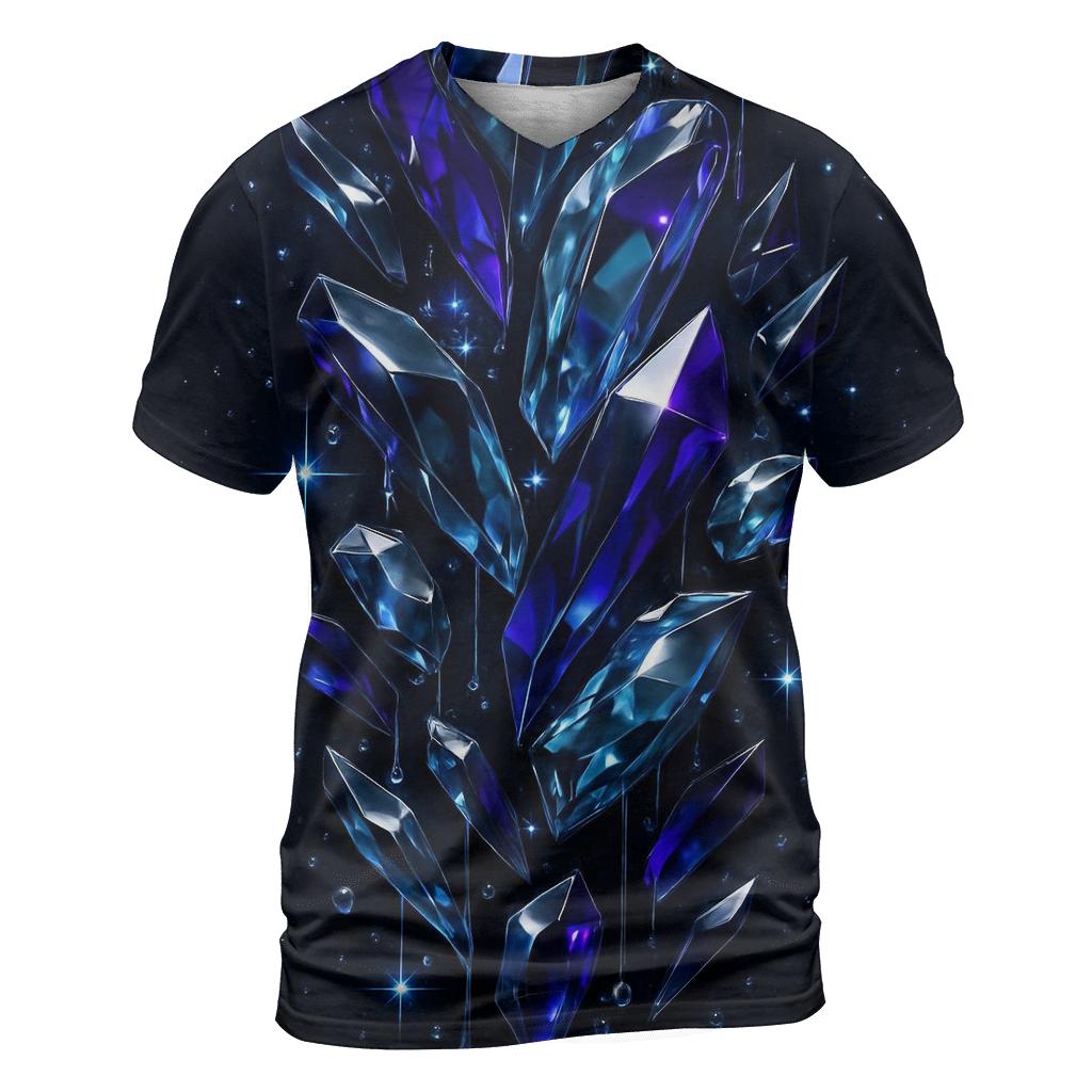 Midnight Prism Cascade vibrant all-over design tees