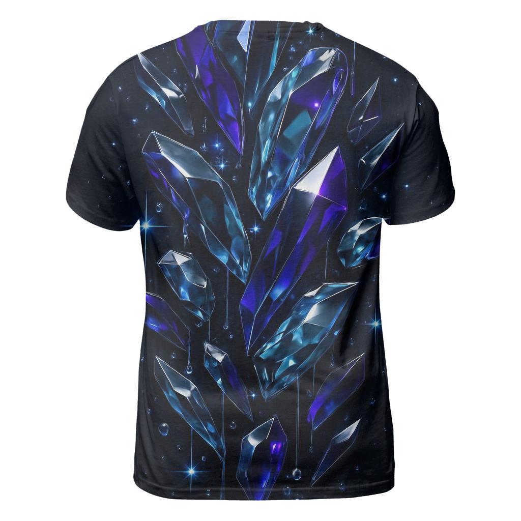 Midnight Prism Cascade vibrant all-over design tees