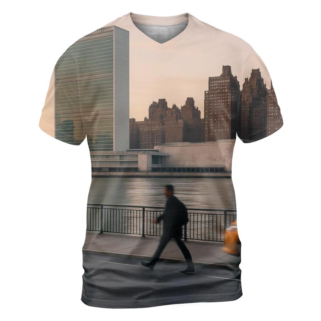 First Light Over The United Nations And Tudor City vibrant all-over design tees