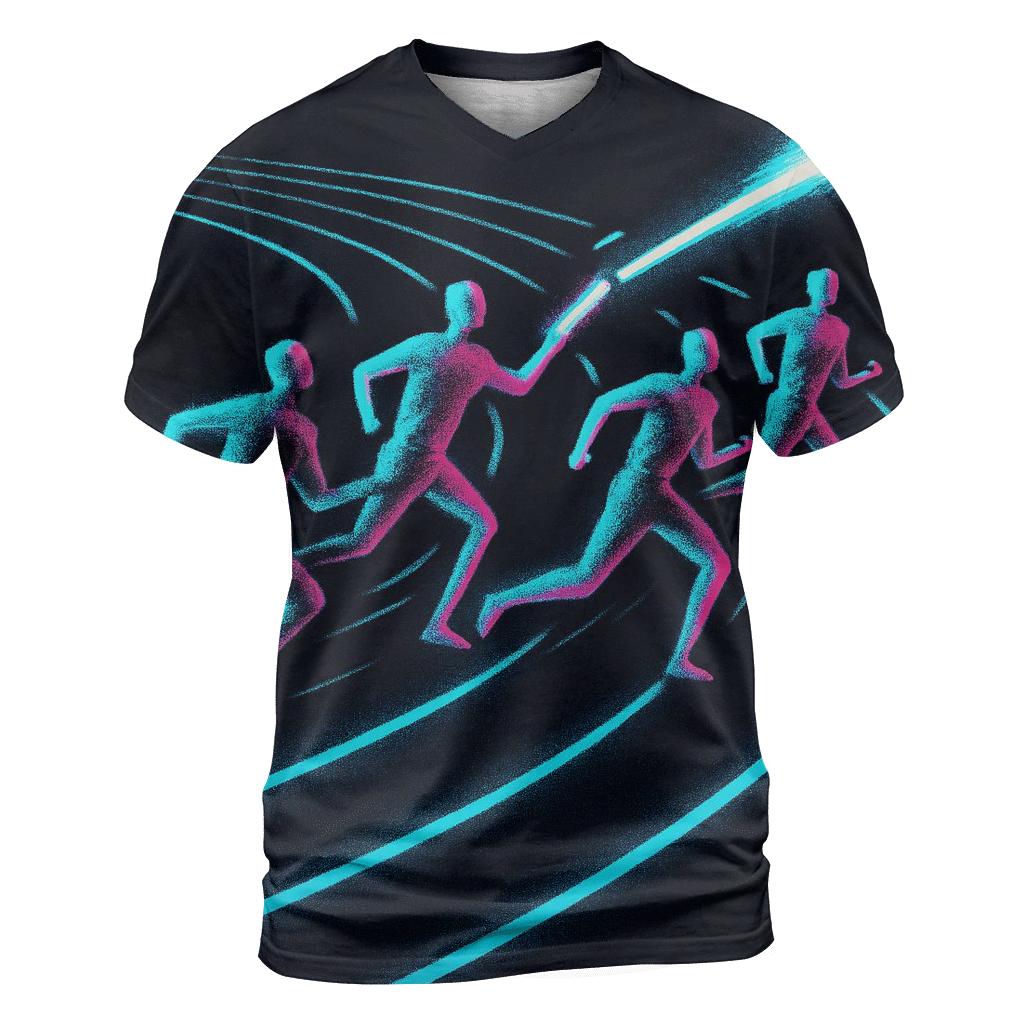 Midnight Sprint Neon Relay creative print fashion shirts