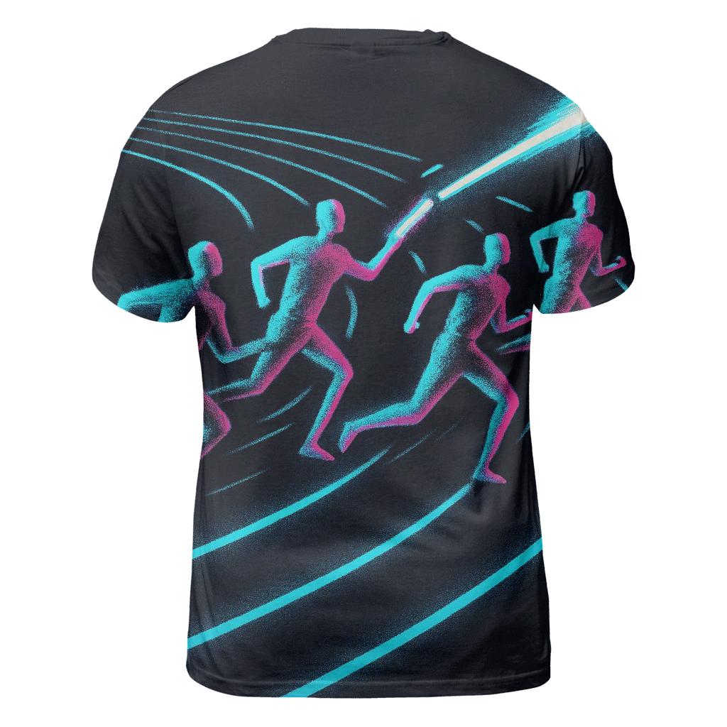 Midnight Sprint Neon Relay creative print fashion shirts