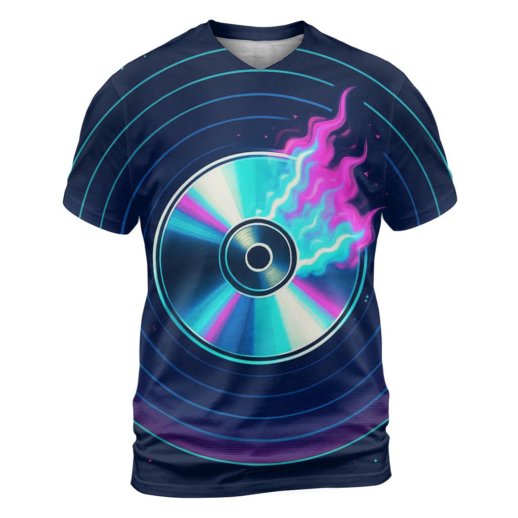 Laserdisc Nebula Pop Art vibrant all-over design tees