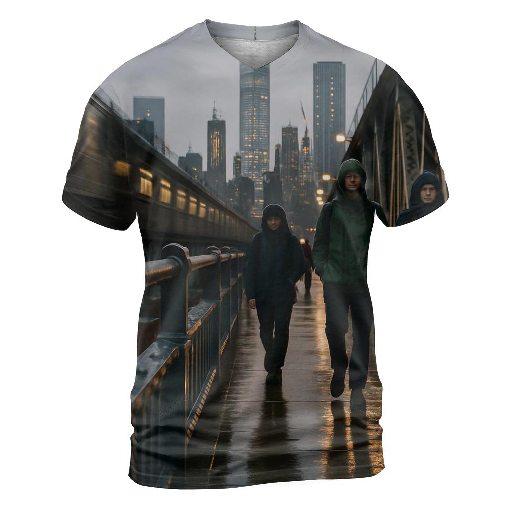After The Rain From The Manhattan Bridge Walkway statement graphic shirts
