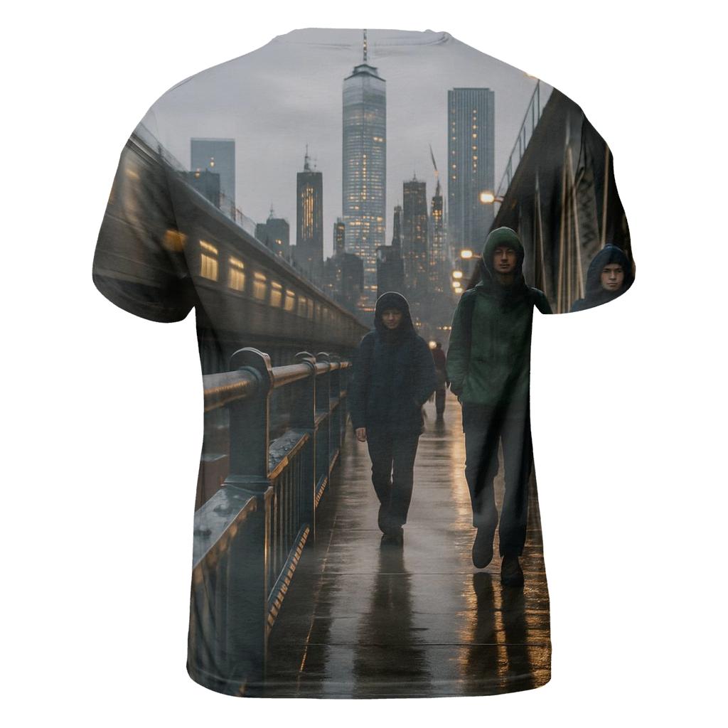 After The Rain From The Manhattan Bridge Walkway statement graphic shirts