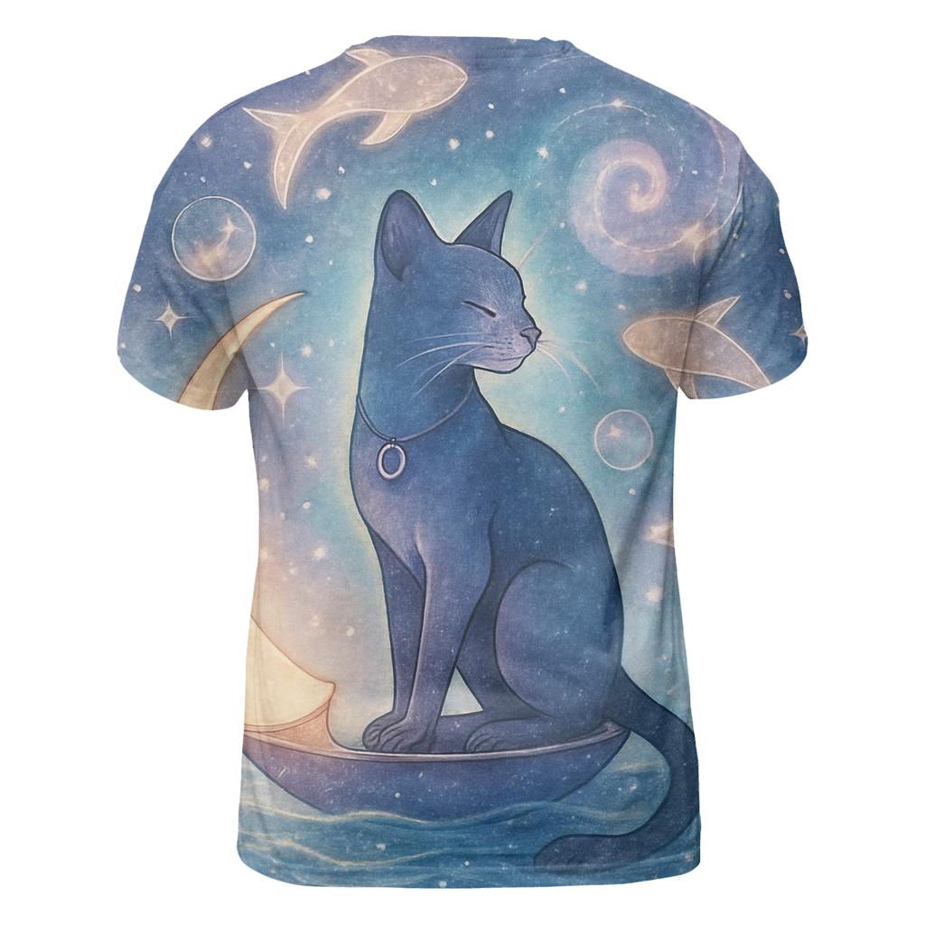 Astral Lantern Cat Voyage trendy printed shirt styles