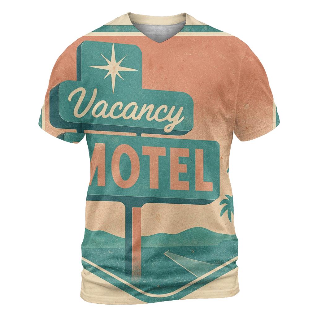 Classic 1950s Motel Vacancy Neon Badge unique graphic print tees