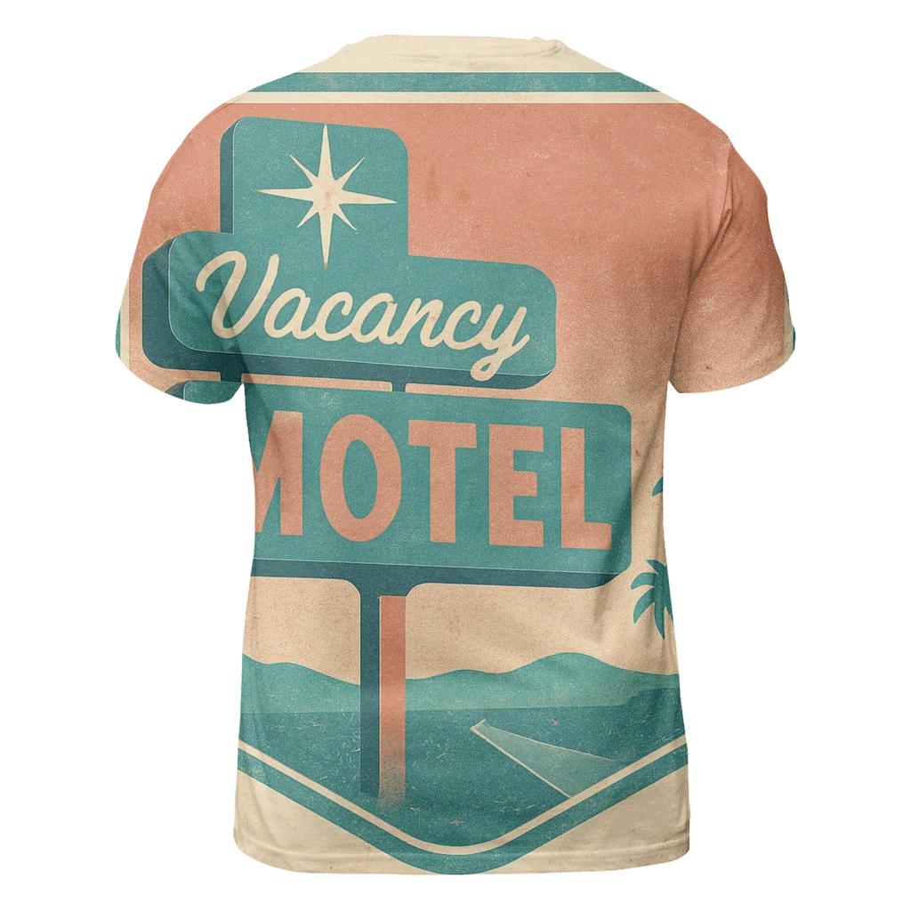 Classic 1950s Motel Vacancy Neon Badge unique graphic print tees