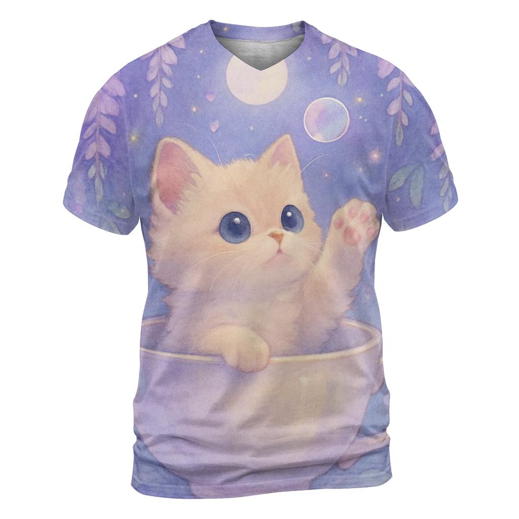 Moonlit Teacup Kitten Garden personalized full print shirts
