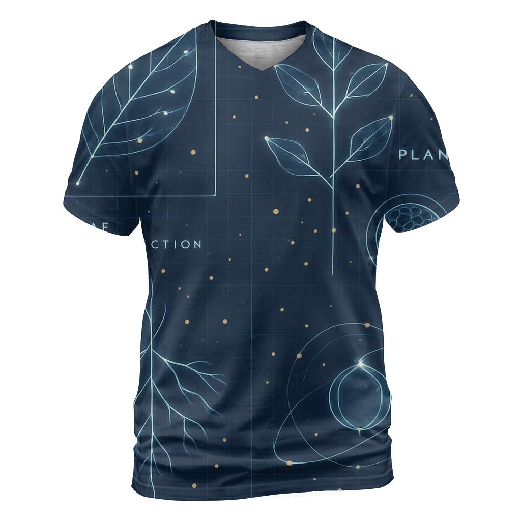 Cosmic Botanical Blueprint Atlas artistic all-over print tops