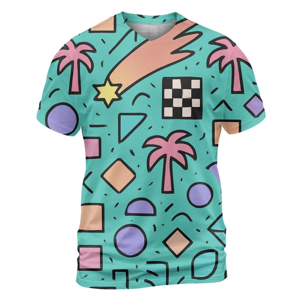 Memphis Comet Mall Pattern trendy printed shirt styles